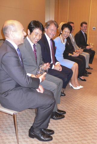 Princess Takamado with Steven Spurrier and award winners at the JWC